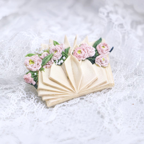 Roses Between Pages Wax Seal Stamp (Pre-Order)