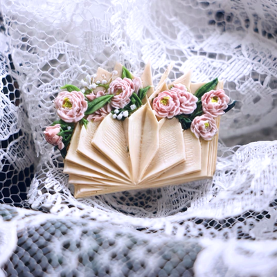 Roses Between Pages Wax Seal Stamp (Pre-Order)
