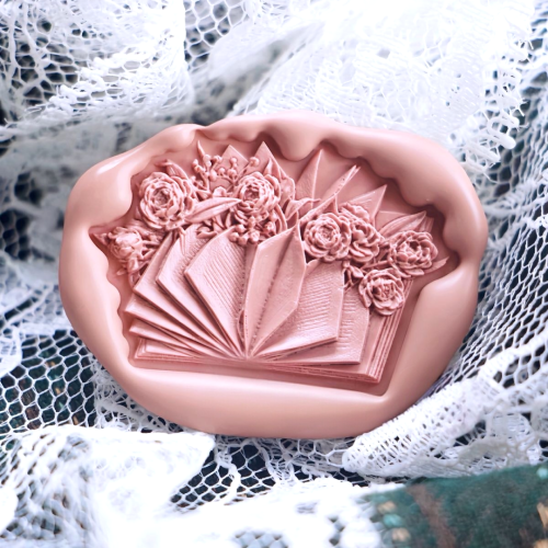Roses Between Pages Wax Seal Stamp (Pre-Order)