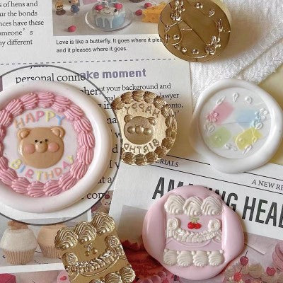 Birthday Cake Bear Wax Seal Stamp
